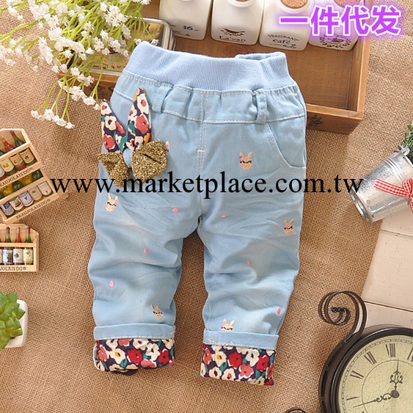 童褲春款2014新款蝴蝶結小童女童韓版牛仔褲 免費加盟代理0335工廠,批發,進口,代購