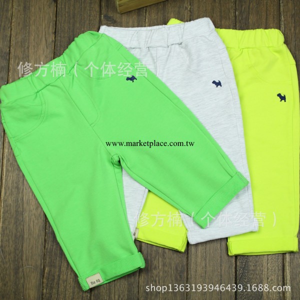 韓國原單童裝  藍狗14新款  男童 糖果色 運動休閒 五分褲 三色入工廠,批發,進口,代購