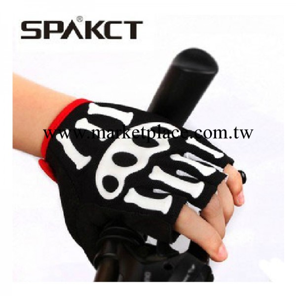 spakct3D骷髏關節短指手套 男女自行車山地車裝備 騎行半指手套工廠,批發,進口,代購