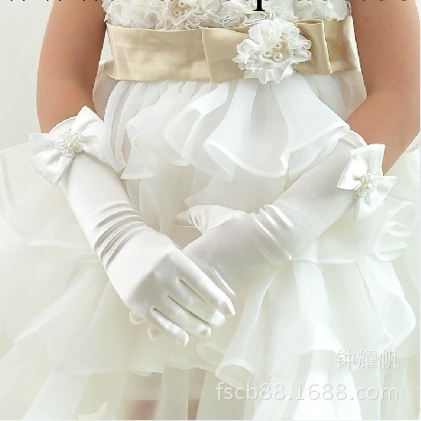 白色高貴女童婚紗手套 兒童禮服花童手套 禮機手套 公主裙配飾工廠,批發,進口,代購