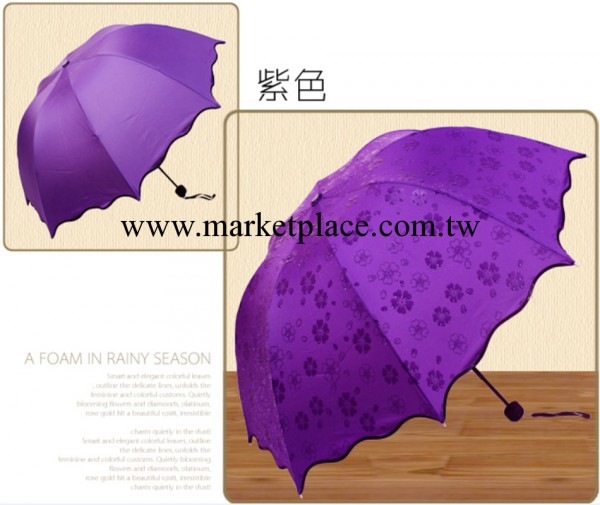 廠傢現貨批發雨傘韓國公主荷葉邊雨傘創意遇水開花傘變色魔術雨傘工廠,批發,進口,代購