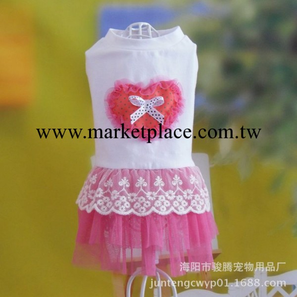 寵物衣服泰迪貴賓春夏裝蕾絲鑲邊公主裙褶皺背心裙新生犬幼犬衣服工廠,批發,進口,代購