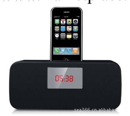 時尚蘋果通用底座音箱（ipod/iphone）/SD卡隨身碟音樂鬧鐘FM收音批發・進口・工廠・代買・代購