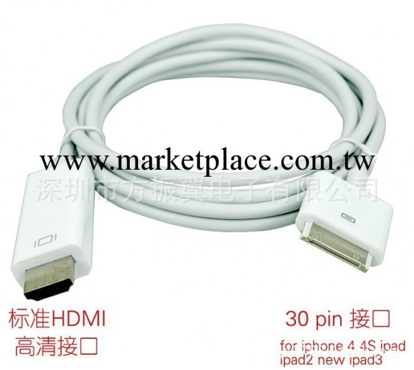 ipad to HDMI adapter 蘋果高清線 視頻線 HDMI線 IPAD鏡像同步工廠,批發,進口,代購