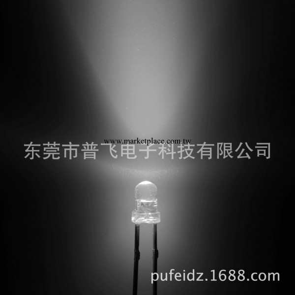 直插3MM白光LED發光二極管 F3白光LED 超高亮白光LED工廠,批發,進口,代購