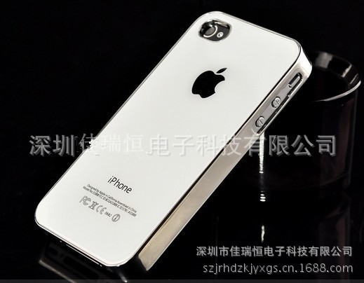 iphone4手機殼超薄防刮有機玻璃鏡面 電鍍銀邊保護套 蘋果4s外殼批發・進口・工廠・代買・代購