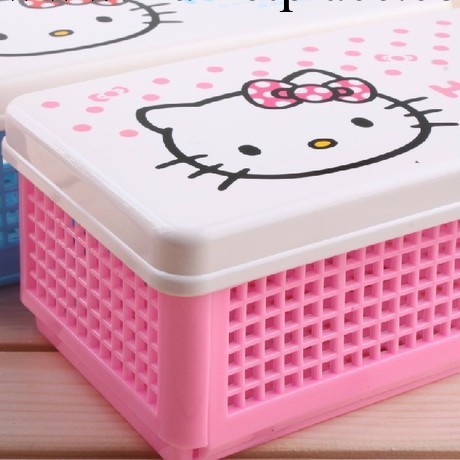 韓國文具 天卓Hello Kitty 95041可折疊收納框 加大化妝盒 雜物框工廠,批發,進口,代購