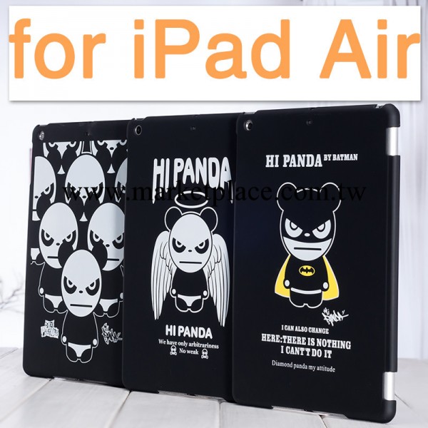 潮牌panda ipad air保護套蘋果ipadair 超薄休眠磨砂黑色磨砂絲印批發・進口・工廠・代買・代購