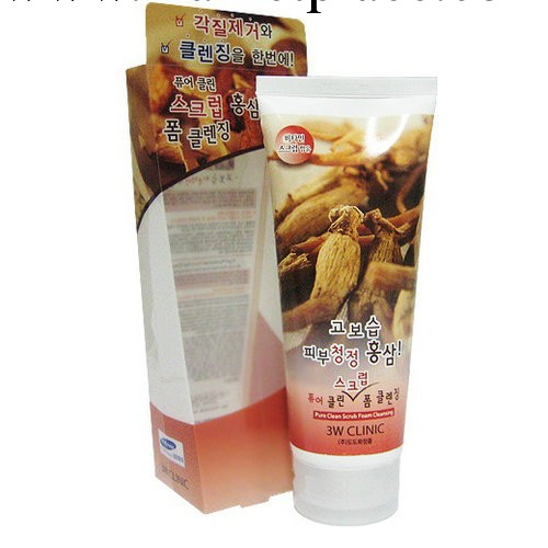韓國 正品3W CLINIC紅參洗面奶 美白保濕收縮毛孔 深層清潔批發・進口・工廠・代買・代購