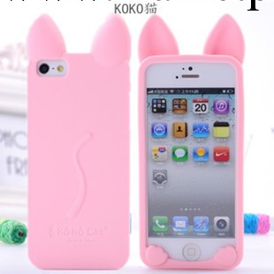 韓國koko貓 蘋果iphone5手機殼 蘋果5手機套 矽膠軟套 貓耳朵配件批發・進口・工廠・代買・代購