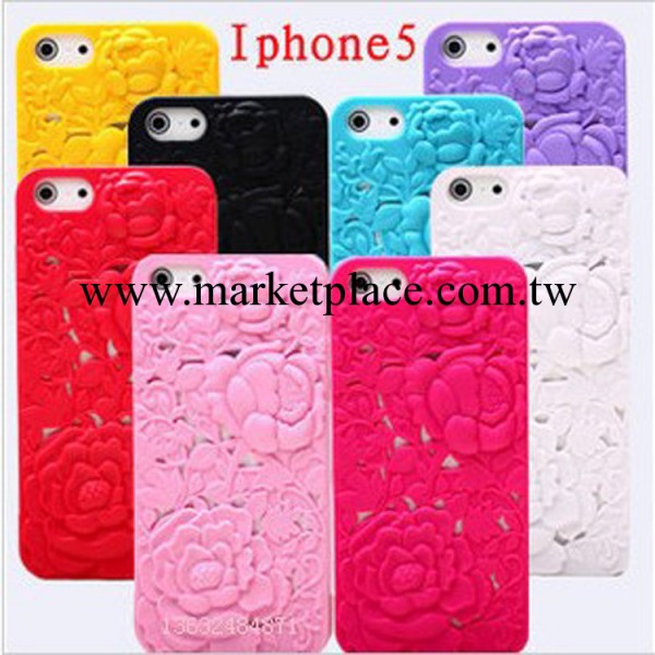 2013新品iphone5手機套立體浮雕玫瑰花手機外殼 新款蘋果5S保護殼工廠,批發,進口,代購