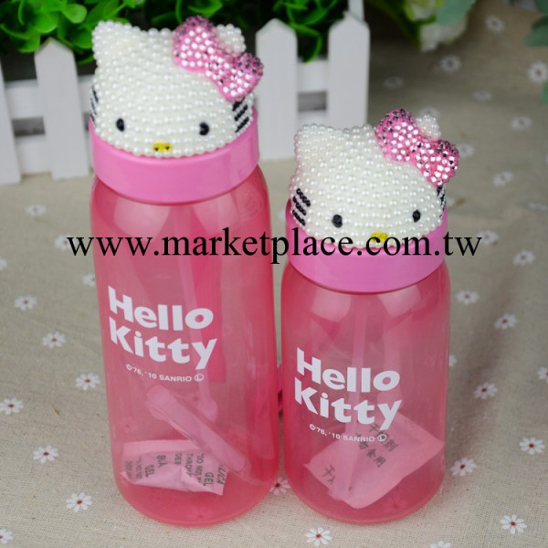 珍珠鑲嵌Hello Kitty凱蒂貓兒童大人通用吸管水杯 時尚韓版 現貨工廠,批發,進口,代購