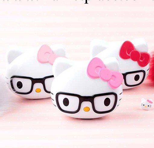 超萌戴眼鏡hello kitty可愛卡通移動電源三星蘋果小米迷你充電寶工廠,批發,進口,代購
