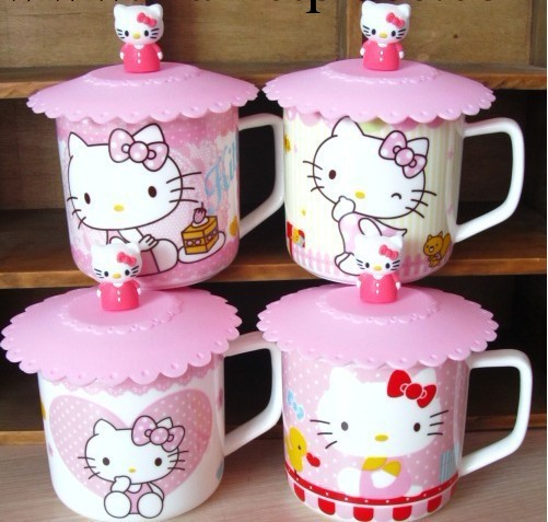 正品系列 Hello Kitty貓陶瓷水杯 公仔頭蓋KT貓杯子 馬克杯 熱銷工廠,批發,進口,代購