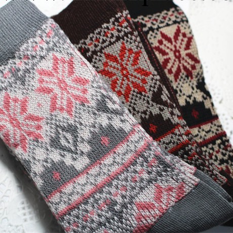 日本原單 北歐風雪花粗針粗線編織短襪子 保暖加厚 冬季必備!!工廠,批發,進口,代購