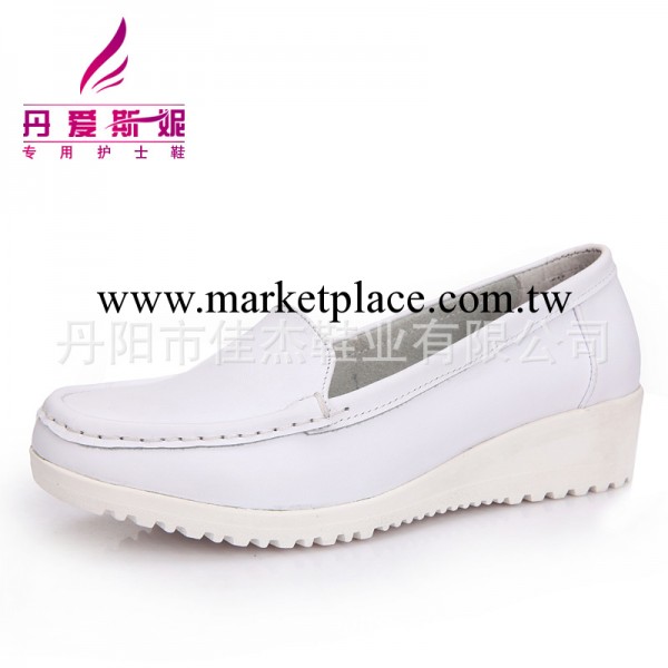 2014年新款護士鞋白色真皮坡跟防滑底工作鞋批發・進口・工廠・代買・代購