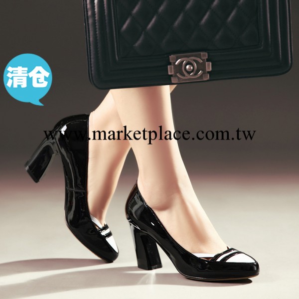 2014新款鞋子女鞋粗跟高跟淺口時尚時尚鏤空女式真皮單鞋工廠,批發,進口,代購