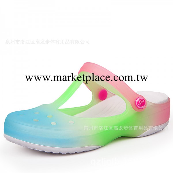 高龍步 女士彩虹果凍鞋女生沙灘鞋 008-5 藍色批發・進口・工廠・代買・代購