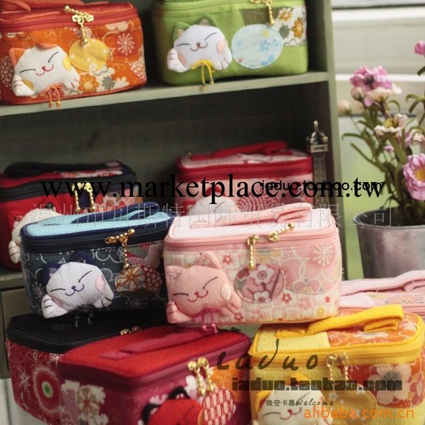 廠傢直銷  日單招喜屋和風笑夢琉招財貓禮品  招手化妝箱化妝盒工廠,批發,進口,代購