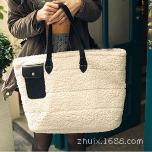 包郵冬季2014新款郵差包毛毛包包兔毛女包包皮草包大包工廠,批發,進口,代購