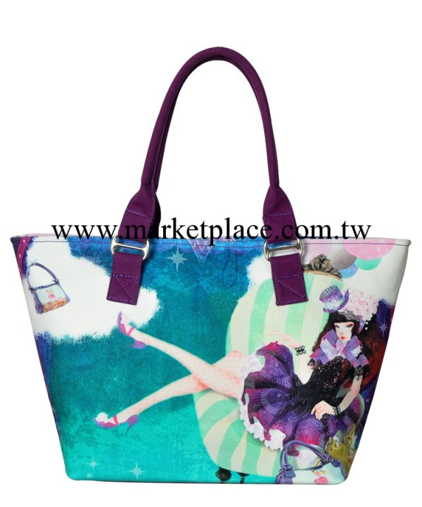 韓國品牌女士數位印花手提單肩包 新款潮流時尚環保帆佈包包批發工廠,批發,進口,代購