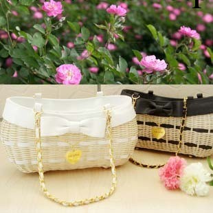 草編包工廠 新款2014 liz lis 小辣椒蝴蝶結掛愛心 藤編包 潮女包工廠,批發,進口,代購