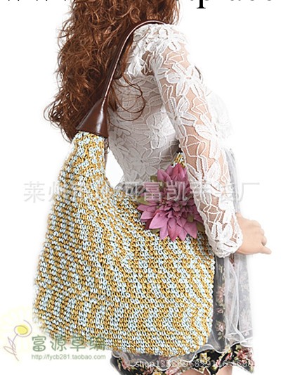 2014馬年新款式女草編包 V型領包 鉤針包 花色女包 混紡色包包工廠,批發,進口,代購