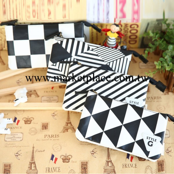 韓國文具 LGHB-2606黑白經典多功能包/化妝包/收納包13064工廠,批發,進口,代購