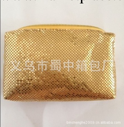 供應高檔金色鋁片化妝包 方形鋁片化妝包批發工廠,批發,進口,代購