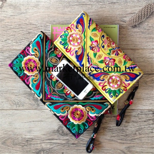 新款民族風潮包 新款雙面手工刺繡 帆佈手拿包 品牌女士錢包混批工廠,批發,進口,代購