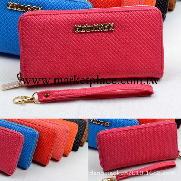 女士編織紋長款錢包 現貨批發 新款韓國女式手拿包 拉鏈包 錢夾工廠,批發,進口,代購