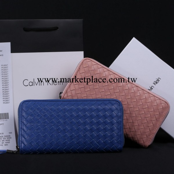 錢包新款 女士真皮韓版長款錢包批發 手工編織拉鏈包手拿包工廠,批發,進口,代購