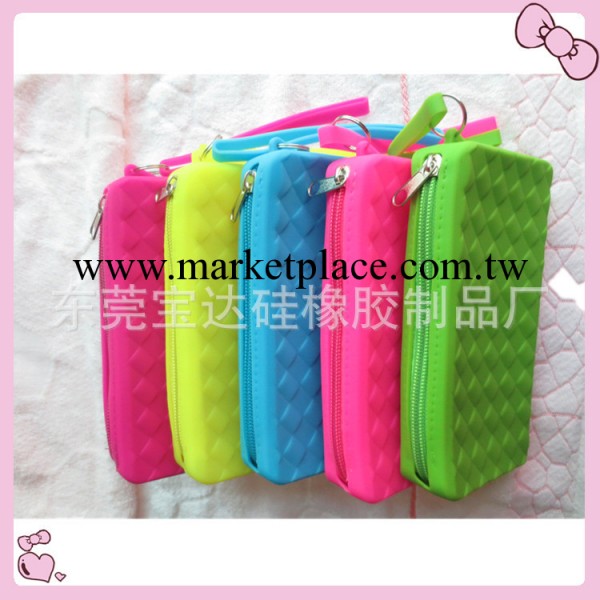 2013新款女包長款拉鏈糖果色矽膠菱格錢包錢夾 手拿包批發工廠,批發,進口,代購