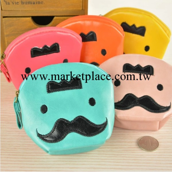 A090創意大胡子手拿包零錢包 卡通PU皮鑰匙包零錢袋耳機包硬幣包工廠,批發,進口,代購