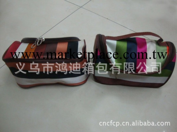 【廠傢直銷】義烏鴻迪箱包工廠供應橫條紋色丁佈化妝包工廠,批發,進口,代購