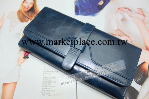 2013頭層油蠟牛皮復古長款歐美女款錢包真皮手拿包大容量錢包工廠,批發,進口,代購