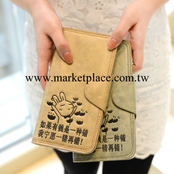 14款春季時尚男女卡通流行漢字詞語印花長款情侶錢包折疊手拿包工廠,批發,進口,代購