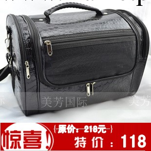 專業彩妝美妝工具箱大號多層肩挎式化妝箱黑粉鱷魚紋 黑色工廠,批發,進口,代購