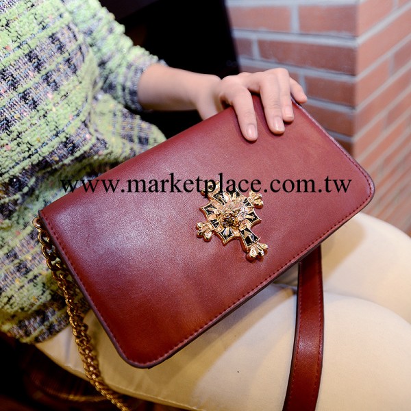 歐美高端鑲鉆十字架夾子女式手拿包復古女款晚宴包 豹頭代發混批工廠,批發,進口,代購