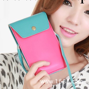 2014新款韓版撞色手機包零錢包掛脖單肩斜跨鑰匙包手機袋女小女包工廠,批發,進口,代購