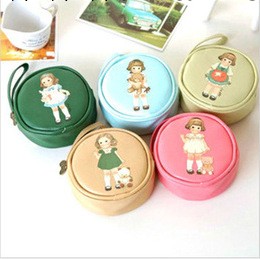 專業品質供應韓國唯美可愛超萌洋娃娃零錢包 多功能圓形皮革手包工廠,批發,進口,代購