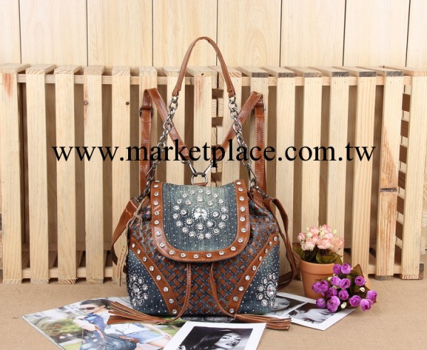 MISS 正品新款牛仔佈包女包韓版編織兩用單肩斜挎牛仔包批發工廠,批發,進口,代購