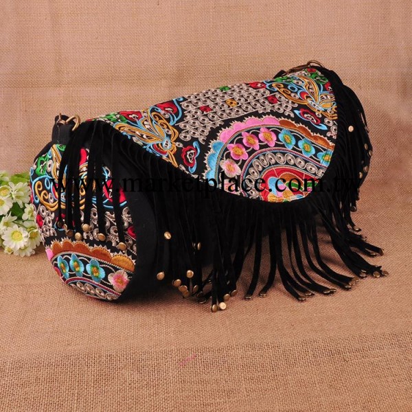 民族風時尚女士單肩繡花女包 斜挎包兩用特色包繡花佈包批發工廠,批發,進口,代購