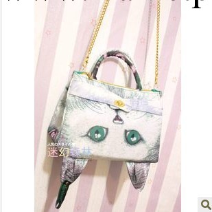 日系原宿風muchacha街拍軟妹萌星人貓咪貓包斜跨包手拎包兩用實拍工廠,批發,進口,代購