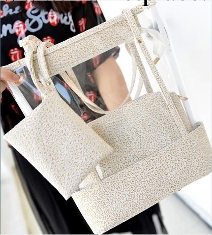 廠傢直銷 2014新款  夏季新款花紋透明清爽單肩斜跨兩用女包工廠,批發,進口,代購