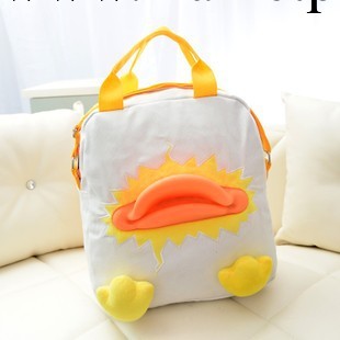 2013新款韓版雙肩背卡通小黃鴨子可愛時尚電腦包小包書包女包兩用工廠,批發,進口,代購