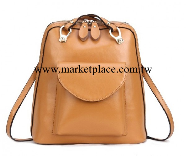 2014新款學院風真皮女式雙肩包 韓版牛皮單雙肩兩用四季百搭背包工廠,批發,進口,代購