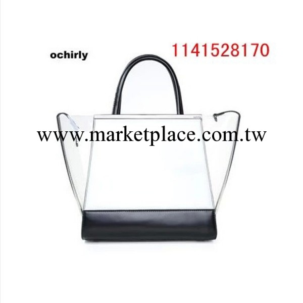 英雄實拍 2014新款撞色拼接手提包兩用大包 透明大牌包工廠,批發,進口,代購