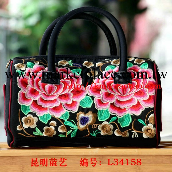鼓包 苗繡花包 牡丹金錢樹繡花手提斜挎兩用包工廠,批發,進口,代購