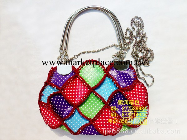 地攤新奇特 創業貨源熱賣 純手工編織兩用撞色外貿手工包包批發工廠,批發,進口,代購